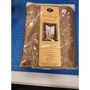 Santiago One Window Scarf 50 x 216 Sandstone Polyester Nylon Drapery Valance